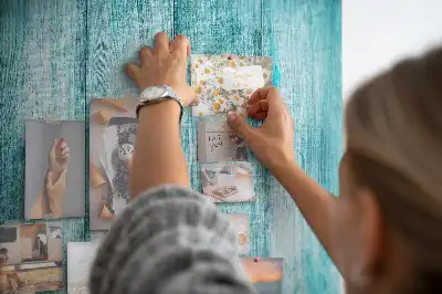 Blue wooden cork memo board