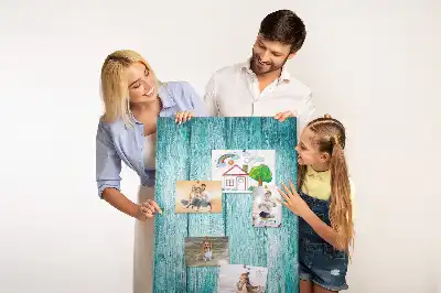 Blue wooden cork memo board