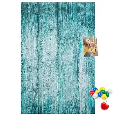 Blue wooden cork memo board