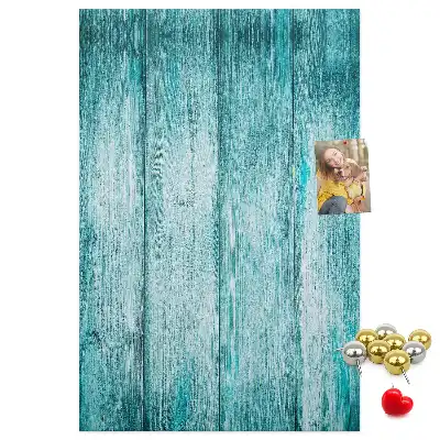 Blue wooden cork memo board