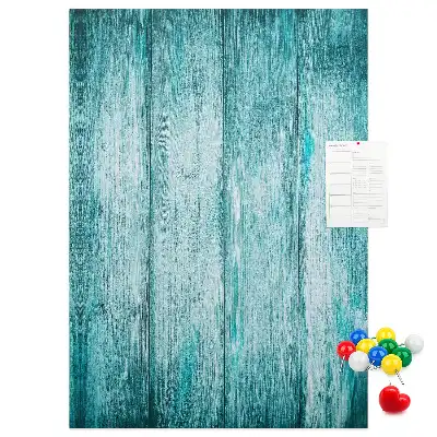 Blue wooden cork memo board