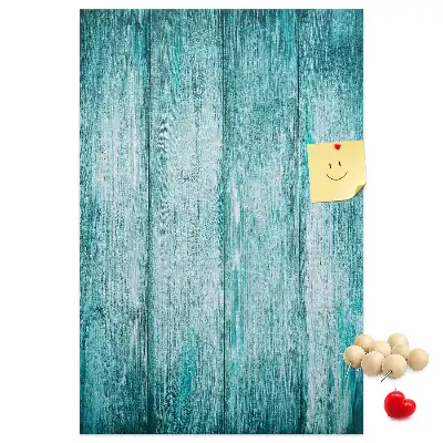 Blue wooden cork memo board
