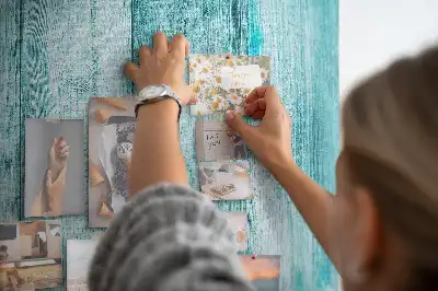 Blue wooden cork memo board