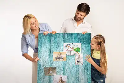 Blue wooden cork memo board