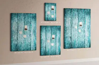 Blue wooden cork memo board
