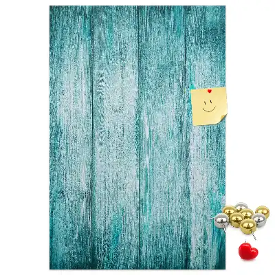 Blue wooden cork memo board