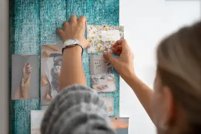 Blue wooden cork memo board