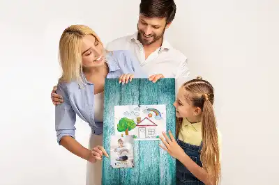Blue wooden cork memo board