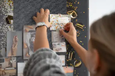 Wall cork memo board with golden confetti pattern