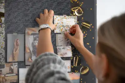 Wall cork memo board with golden confetti pattern