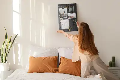 Wall cork memo board with golden confetti pattern
