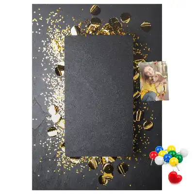 Wall cork memo board with golden confetti pattern