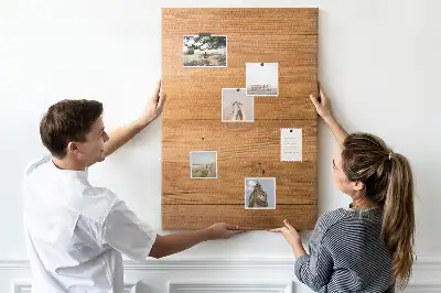 Cork note board wooden panel