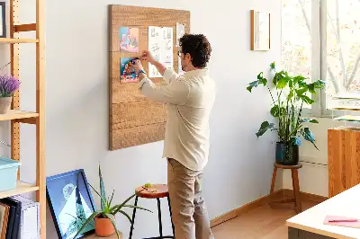 Cork note board wooden panel