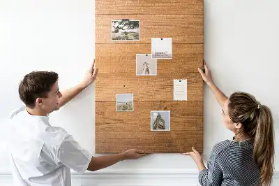 Cork note board wooden panel
