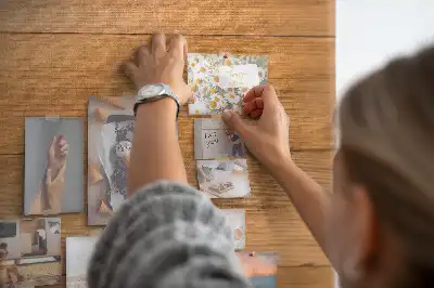 Cork note board wooden panel