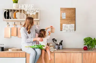Cork note board wooden panel