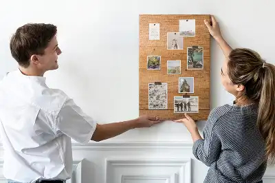 Cork note board wooden panel