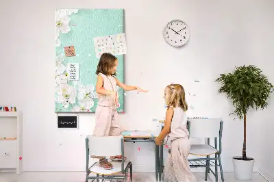 Flowers in bloom wall cork memo board