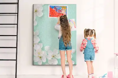 Flowers in bloom wall cork memo board