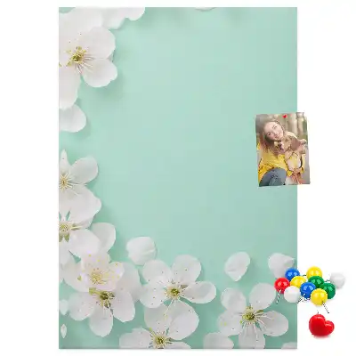 Flowers in bloom wall cork memo board
