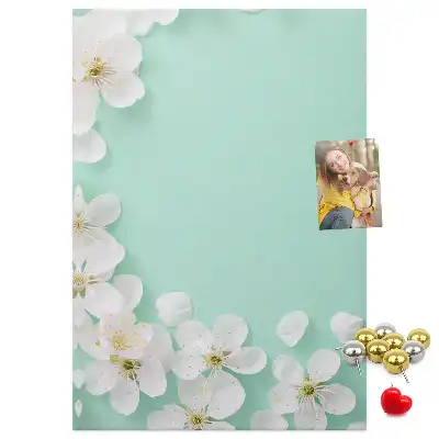 Flowers in bloom wall cork memo board