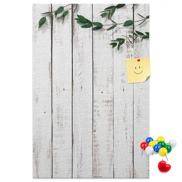 Cork pin board with wood panels