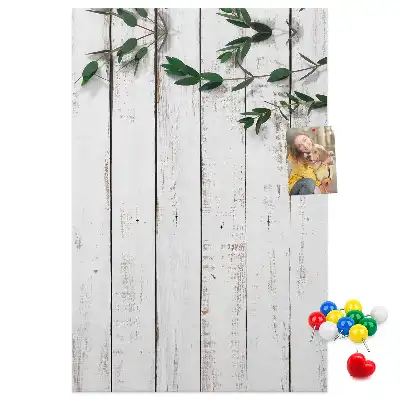 Cork pin board with wood panels
