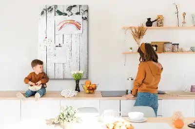 Cork pin board with wood panels