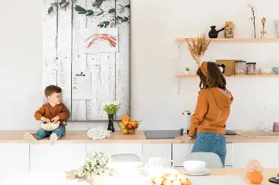 Cork pin board with wood panels