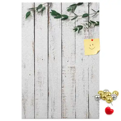 Cork pin board with wood panels