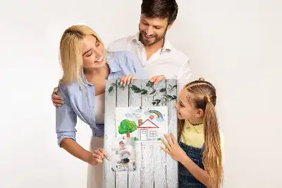 Cork pin board with wood panels