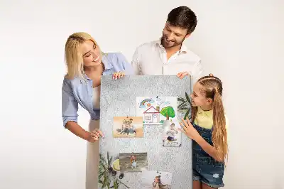 Wall cork memo board with concrete and olive pattern