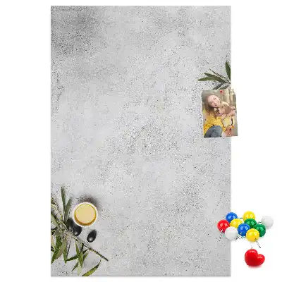 Wall cork memo board with concrete and olive pattern