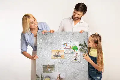 Wall cork memo board with concrete and olive pattern