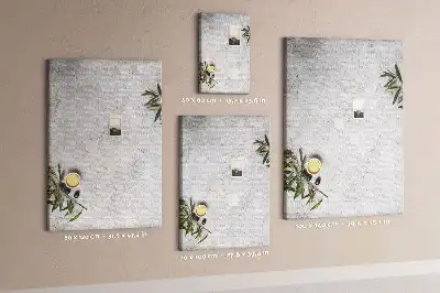 Wall cork memo board with concrete and olive pattern