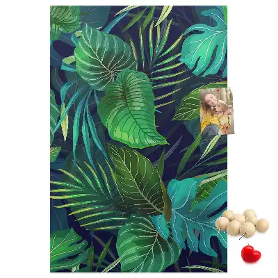 Cork pin board Large exotic leaves