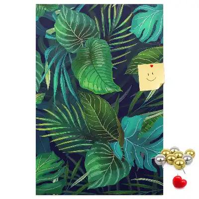Large exotic leaves cork pin board