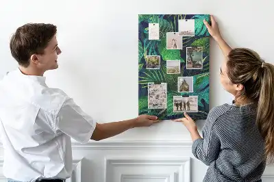Large exotic leaves cork pin board
