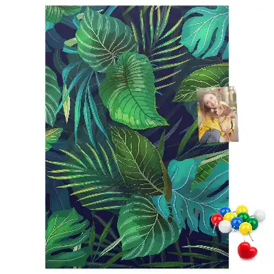 Large exotic leaves cork pin board