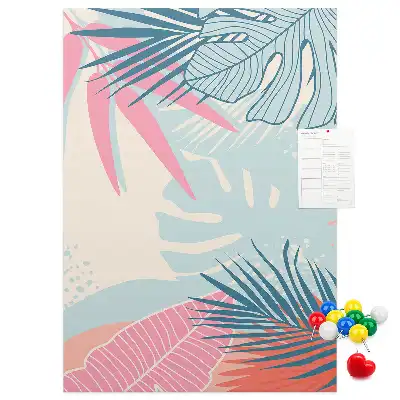 Cork Note Board with Pastel Leaves