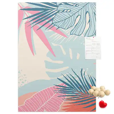 Cork Note Board with Pastel Leaves