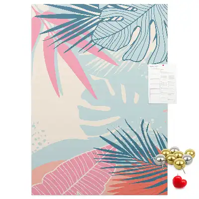 Cork Note Board with Pastel Leaves