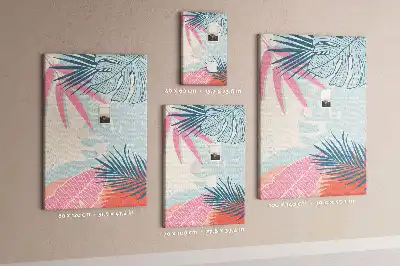 Cork Note Board with Pastel Leaves