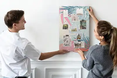 Cork Note Board with Pastel Leaves