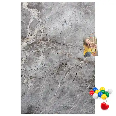 Wall cork memo board in deep dark marble