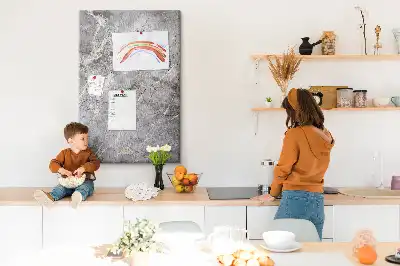 Wall cork memo board Deep dark marble