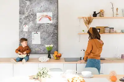 Wall cork memo board Deep dark marble