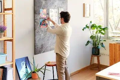 Wall cork memo board Deep dark marble