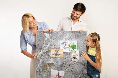 Wall cork memo board Deep dark marble